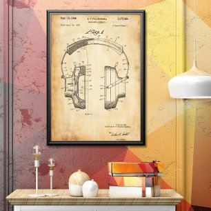 Old Paper   Headphones Patent Poster