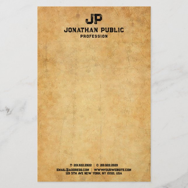 Old Paper Look Vintage Distressed Text Template (Front)