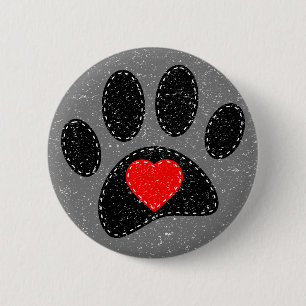 Old Paper Print Dog Lover  6 Cm Round Badge