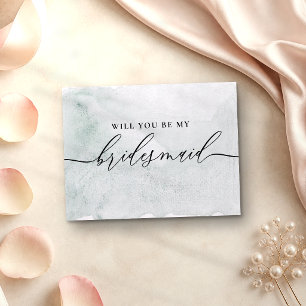 Old Paper Signature Calligraphy Bridesmaid Invitation Postcard