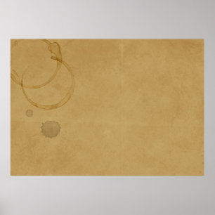 Old paper vintage coffee stain poster