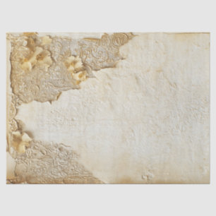 Old paper with torn edges gold foil cracked wall