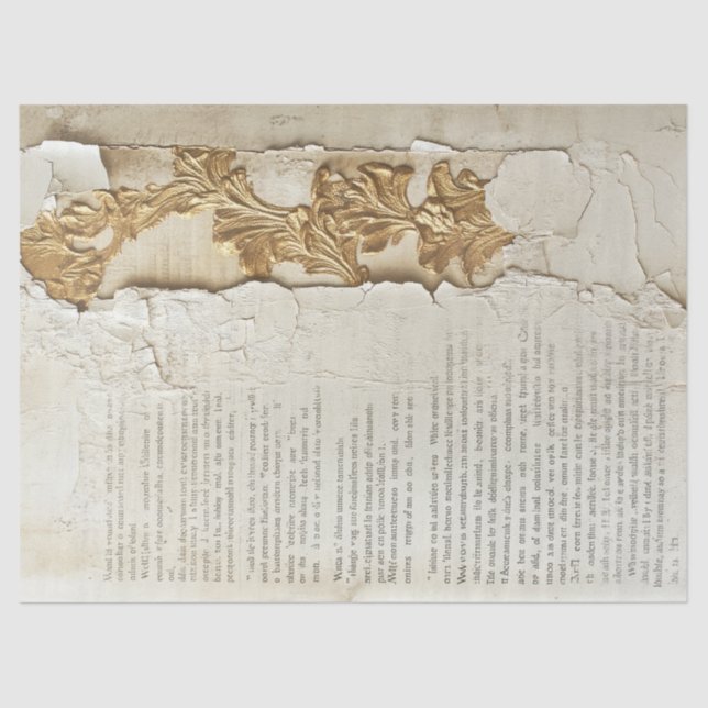 Old paper with torn edges gold foil cracked wall (Front)
