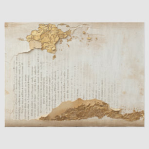 Old paper with torn edges gold foil cracked wall