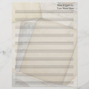 Old Papers Blank Sheet Music 10 Stave