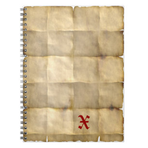 Old Parchment, Treasure Map Paper Spiral Notebook