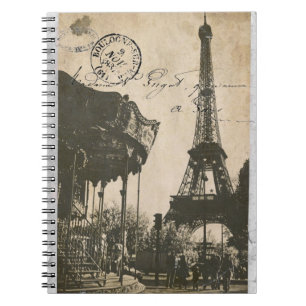 old paris post card notebook