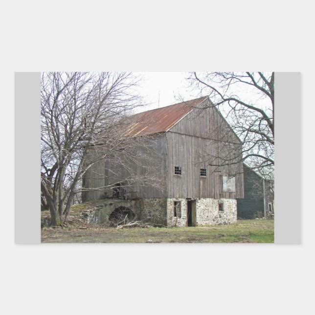 Old Pennsylvania Bank Barn Rectangular Sticker (Front)