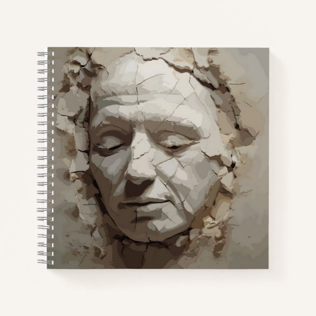Old Person Face Protruding From The Old Plaster  Notebook (Front)