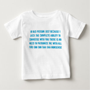 old person speech baby child's t shirt