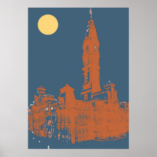 Old Philadelphia City Hall Poster