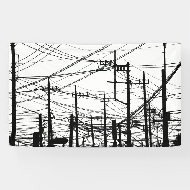 Old Phone and Power Lines Banner (Horizontal)