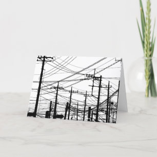 Old Phone and Power Lines Card