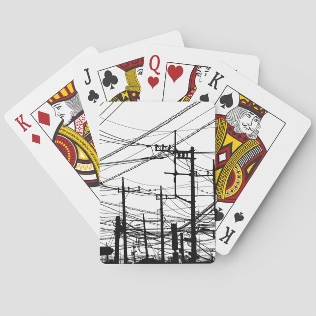 Old Phone and Power Lines Playing Cards (Back)