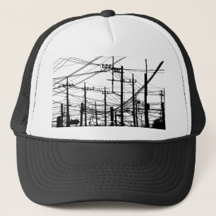 Old Phone and Power Lines Trucker Hat