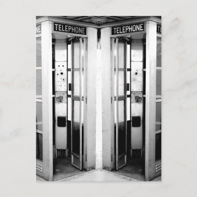 Old Phone Booths Photograph Postcard (Front)