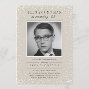Old Photo Birthday Invitations - Slate Sparkle
