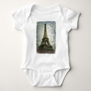 Old Photo Effect Eiffel Tower Paris Baby Bodysuit