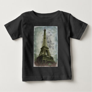 Old Photo Effect Eiffel Tower Paris Baby T-Shirt