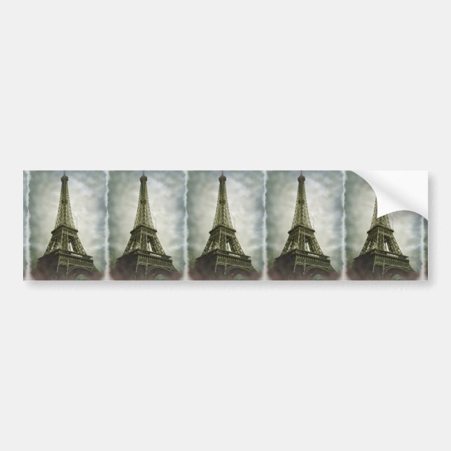 Old Photo Effect Eiffel Tower Paris Bumper Sticker (Front)