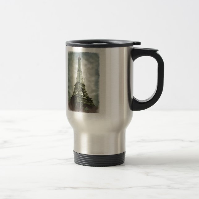 Old Photo Effect Eiffel Tower Paris Travel Mug (Right)