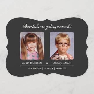 Old Photo Save the Dates Bracket Die-Cut Date