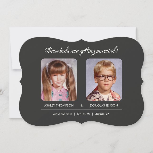 Old Photo Save the Dates Bracket Die-Cut Save The Date (Front)