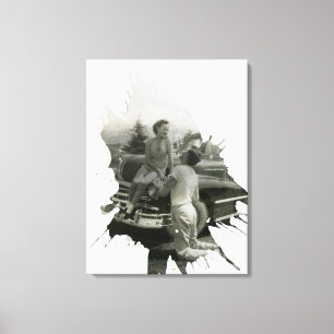Old Photo Splatter Art Canvas Print