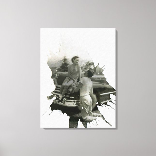 Old Photo Splatter Art Canvas Print (Front)