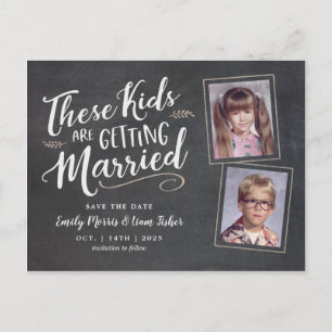 Old Photos Handwritten Script Save the Date Announcement Postcard