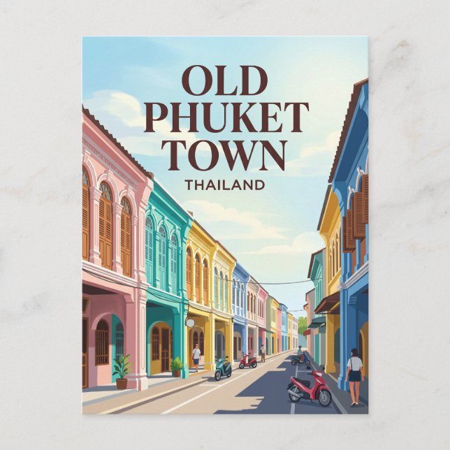 Old Phuket Town Thailand Postcard (Front)