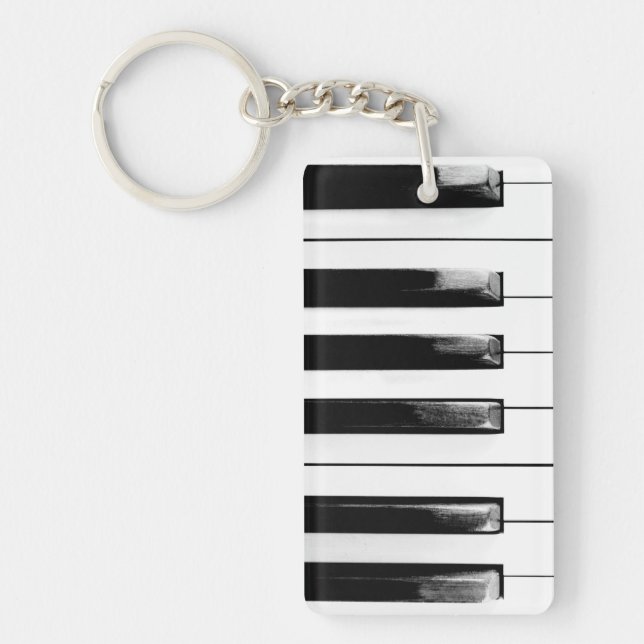 Old Piano Keys Key Ring (Front)