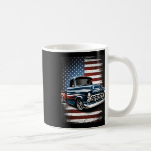 Old Pickup Truck American Flag 4th Of July Patriot Coffee Mug