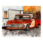 old pickup truck antique vintage 1950s art