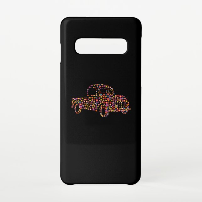 Old Pickup Truck Flower Pattern Samsung Galaxy Case (Back)