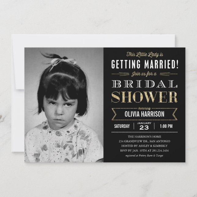 Old Picture Bridal Shower Invitations (Front)