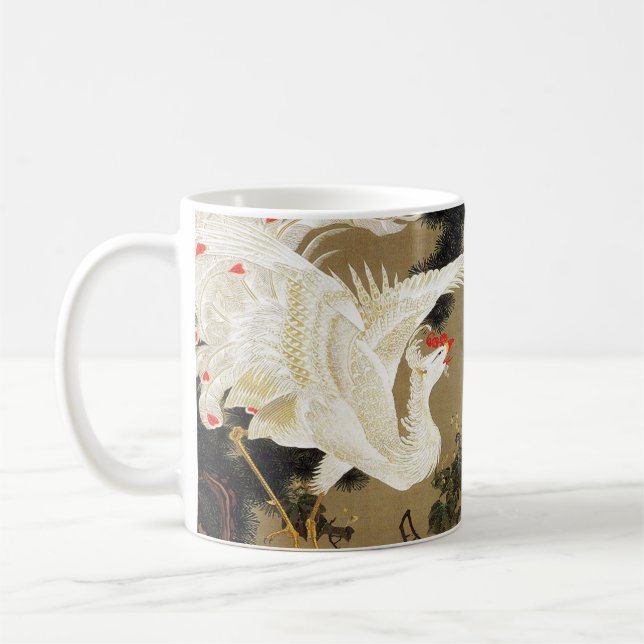 Old Pine Tree and White Phoenix by Ito Jakuchu Coffee Mug (Left)