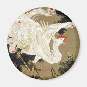 Old Pine Tree and White Phoenix by Ito Jakuchu Magnet