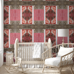 Old pink, white and grey wall large