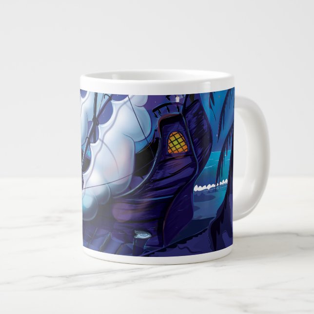 Old Pirate Sailship Docked Large Coffee Mug (Front Right)