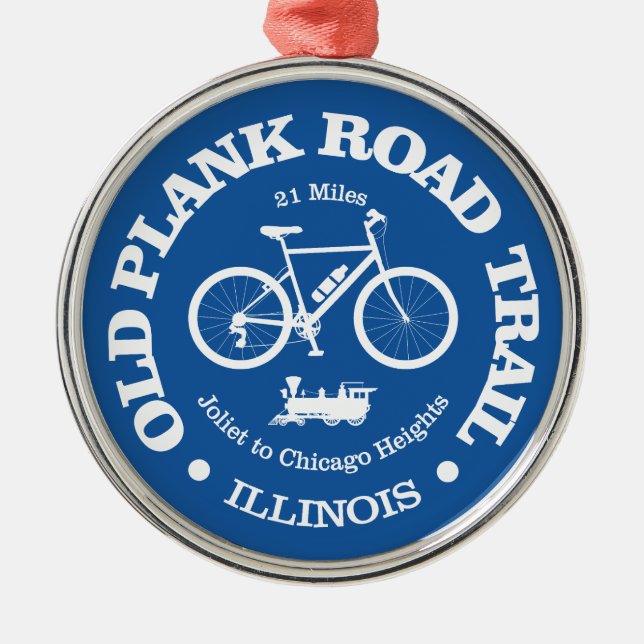 Old Plank Road Trail (cycling) Metal Tree Decoration (Front)