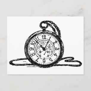 OLD POCKET WATCH POSTCARD