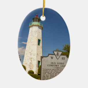 Old Point Comfort Lighthouse Ceramic Tree Decoration