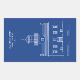 Old Point Loma Lighthouse - California – AD Rectangular Sticker