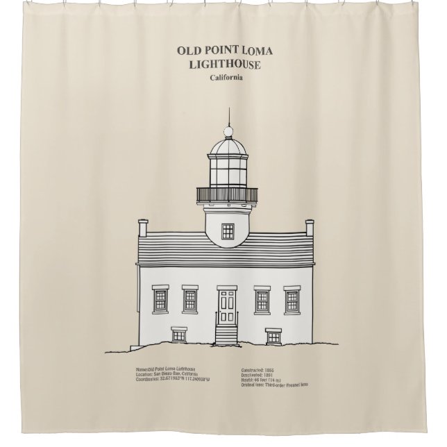 Old Point Loma Lighthouse - California - SBD Shower Curtain (Front)