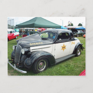 Old Police Car Postcard