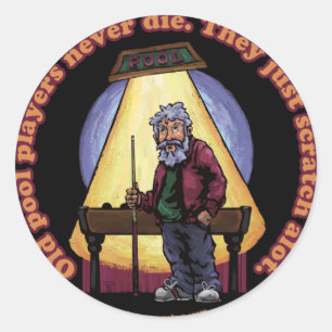 Old Pool players Classic Round Sticker