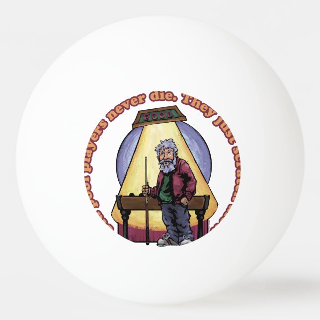 Old Pool Players Ping Pong Ball (Front)
