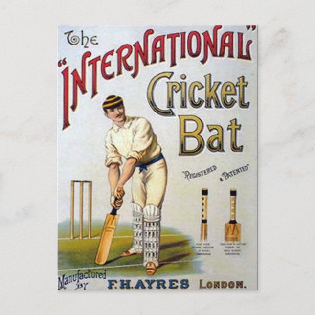 Old Postcard - Advertising - Cricket Bats (Front)