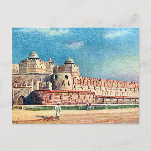 Old Postcard - Agra Fort, India (Front)